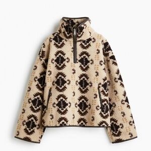 H&M Cream and Brown Patterned Sweater